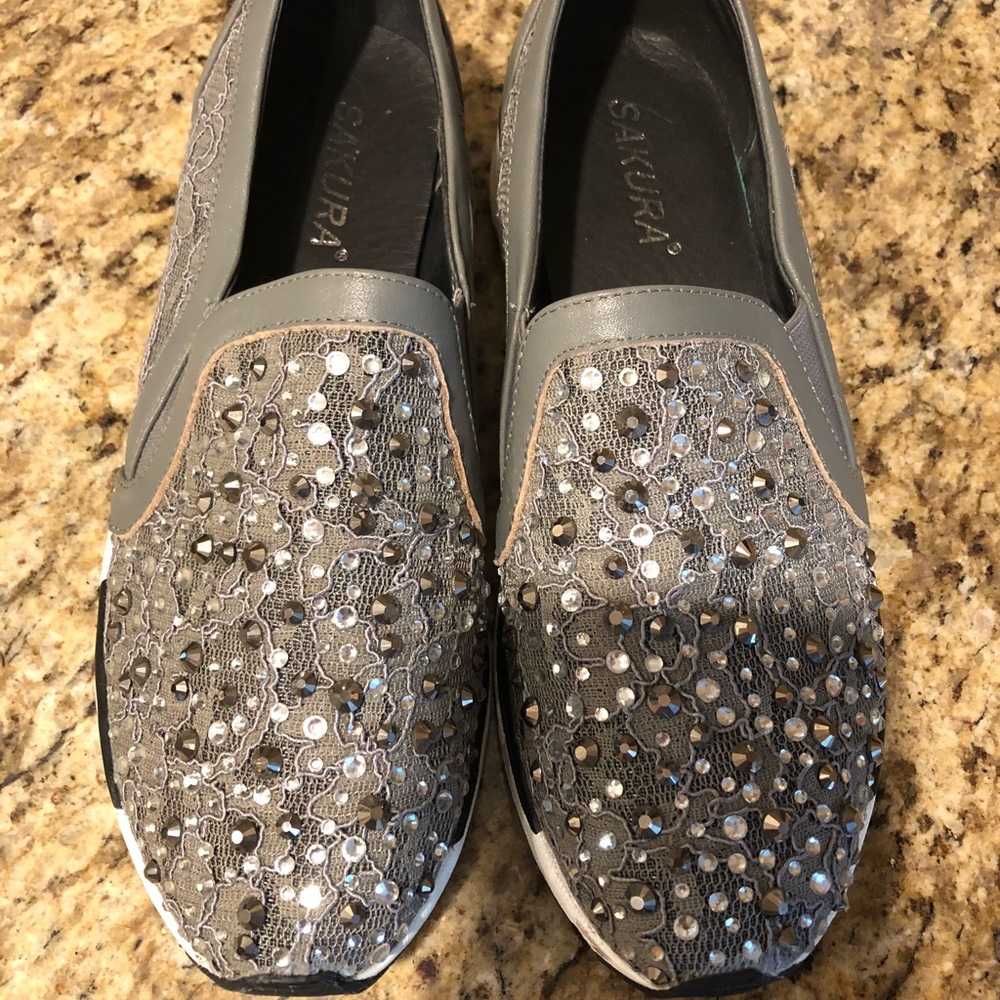Crystal Embellished Slip Ons